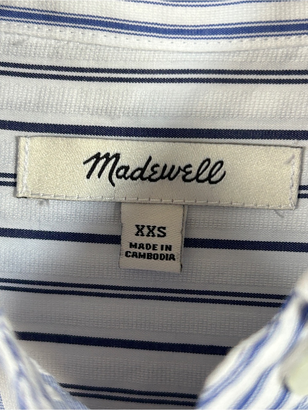 NWOT Madewell Oversized Button-Up Shirt, Light Blue & White Stripe - Picture 7 of 13